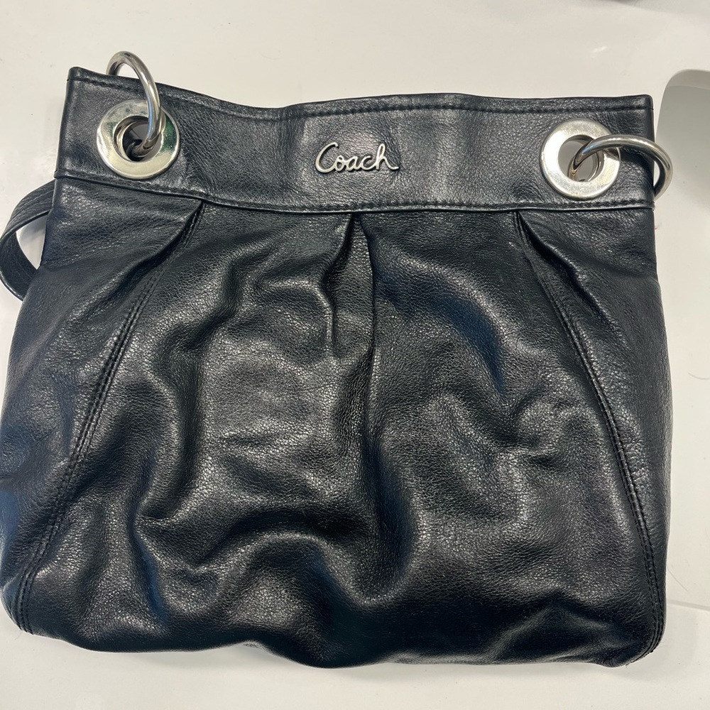 Coach Black Leather Shoulder Bag